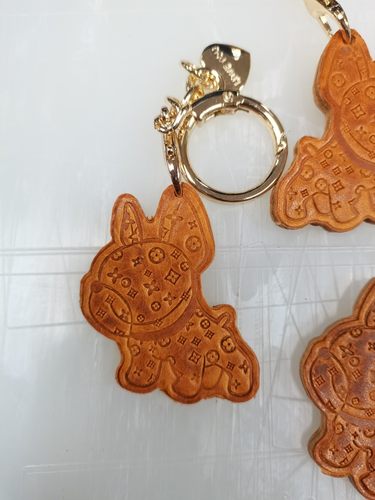 小狗原创手工植鞣皮钥匙包挂件