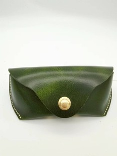 欧美复古油蜡树膏牛皮眼镜盒男女便携真皮近视镜墨镜收纳盒太阳镜