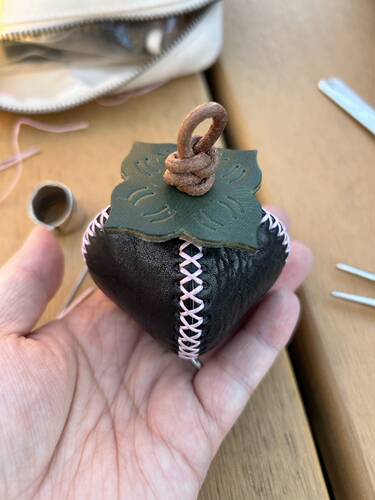 手工DIY包包挂饰柿子真皮创意