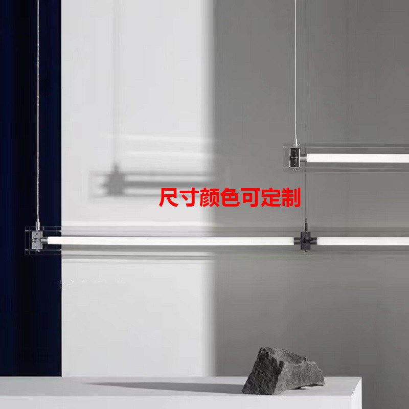 订制现代极简餐厅吧台马扎吊灯设计师办公创意艺术岛台玻璃一字吊