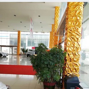 烫金布包柱子包树金色缠绕水管装饰布喜庆黄金布婚庆红色褶皱金布