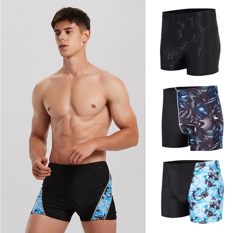 加肥加大码男士舒适游泳裤速干防尴尬平角裤成人时尚男士温泉泳裤