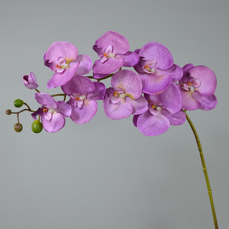 9头显纹蝴蝶兰仿真绢花 插花摆件客厅餐桌电视柜卫生间摆放装饰花