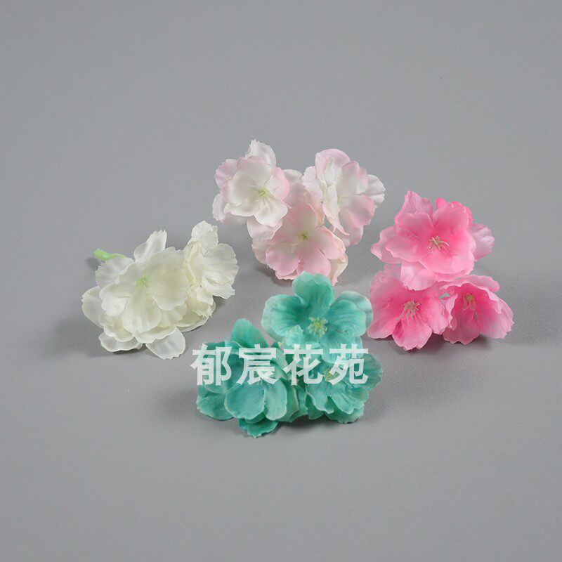 仿真樱花花朵婚礼背景墙装饰新娘头环拍摄高档樱花头盘发花头樱花