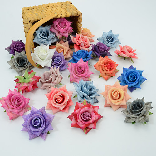 3D角玫花朵仿真玫瑰花球路引插花