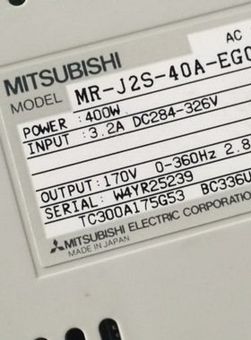 二手三菱驱动器MR-J2S-40A-EG011