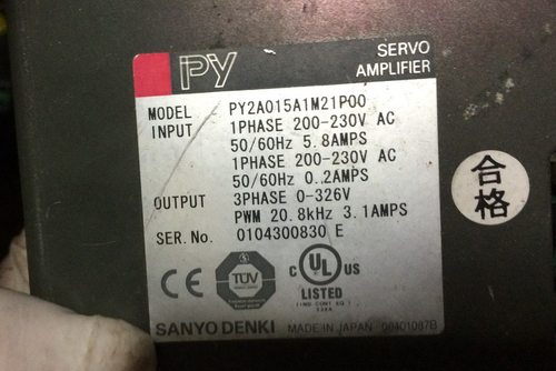 PY2A015A1M21P00  二手三洋驱动器 现货 专业销售维修一体化