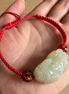 新疆和田青白玉貔貅手链