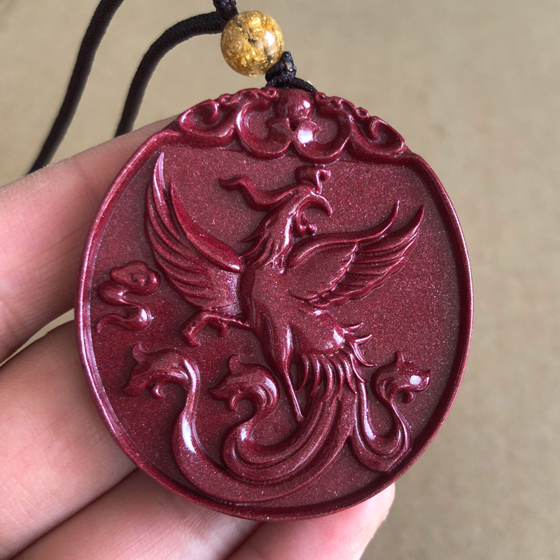 天然紫金砂朱雀火凤凰情侣