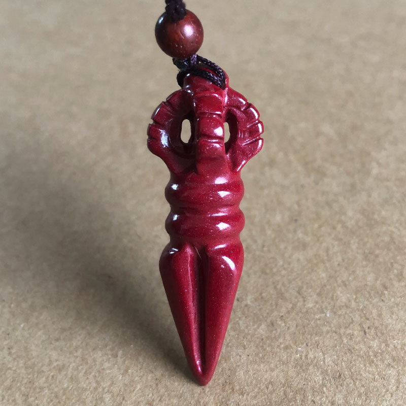 朱砂原石金刚杵魔杵挂件