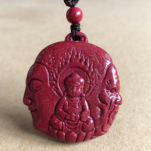 天然原石紫金朱砂转世灵童宝宝佛吊坠佛魔一念之间男女随身挂项链