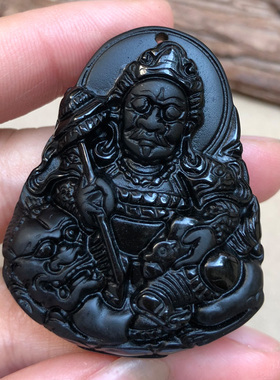 大黑天财神项链男女款证书玉佩