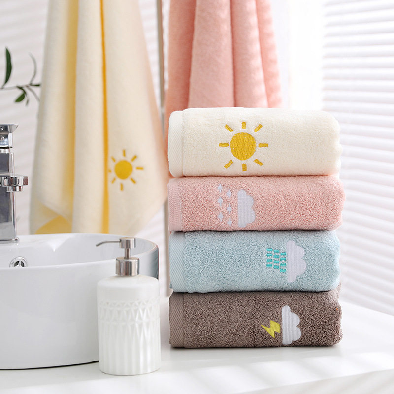 ins粉嫩少女纯棉浴巾 成人男女情侣家用毛巾套装可爱刺绣柔软吸水,居家布艺,浴巾,淘宝优惠券,粉丝福利购,淘宝优惠卷