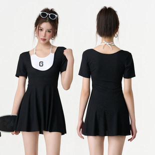 泳装 连体遮肚显瘦保守性感学生露背泡温泉大码 裙式 批发泳衣女新款