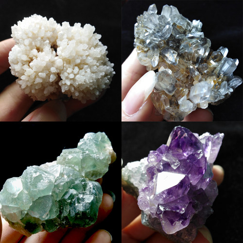 天然水晶簇原标异象鱼眼石摆件