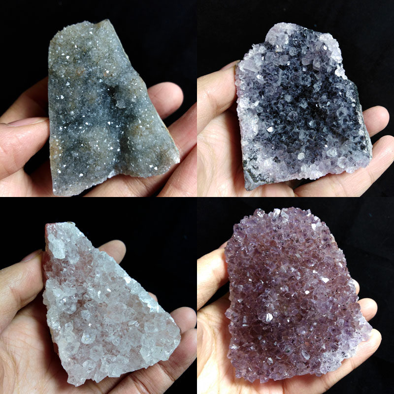 乌拉圭天然紫水晶洞彩晶块摆件紫钛晶花超七共生矿原矿原石聚宝盆