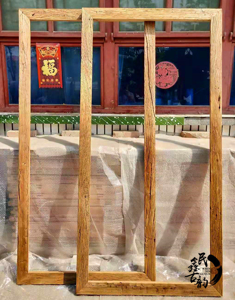 老榆木复古装饰镜相框画框自然风化贴墙镜穿衣落地镜厂家直销定制