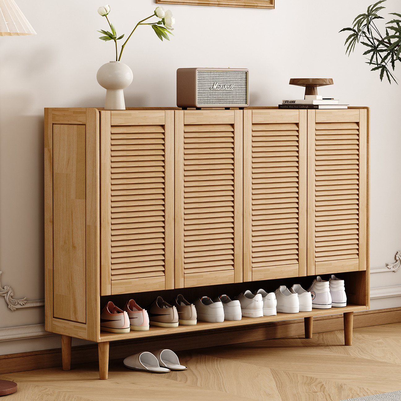 鞋柜2025新款门口入户玄关室内走廊过道室外大容量窄单门鞋柜实木