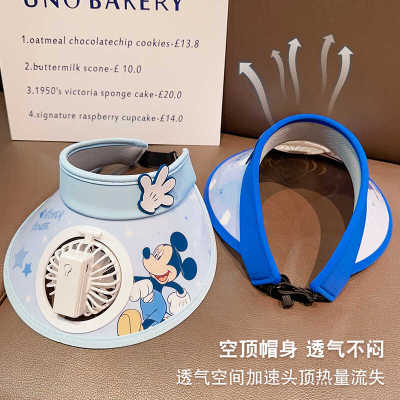 空顶带风扇夏季唐老鸭新款太阳帽