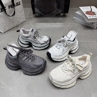 百搭休闲运动鞋 厚底老爹鞋 增高6cm时尚 新款 舒适小个子 女2026春季