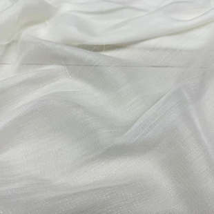 半米价本白色薄纱织银丝毛混纺薄透夏款衬衫围巾连衣裙面料