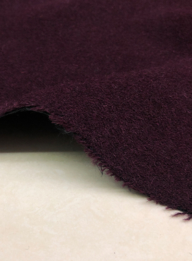 半米价/深紫红色单面魔利根风格时装毛料已经复合75D粘衬秋冬款