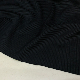 半米价特黑光滑细腻醋酸针织弹力坑条时装布料夏款打底衫裤子面料