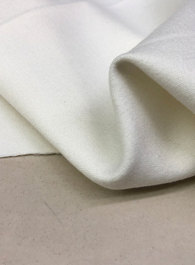 半米价/本白色平纹法兰绒毛呢复合75D白色粘衬春秋款套装裤子面料