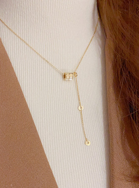 韩式时尚气质贝壳滚轮项链女小众设计感百搭颈链独特设计感锁骨链