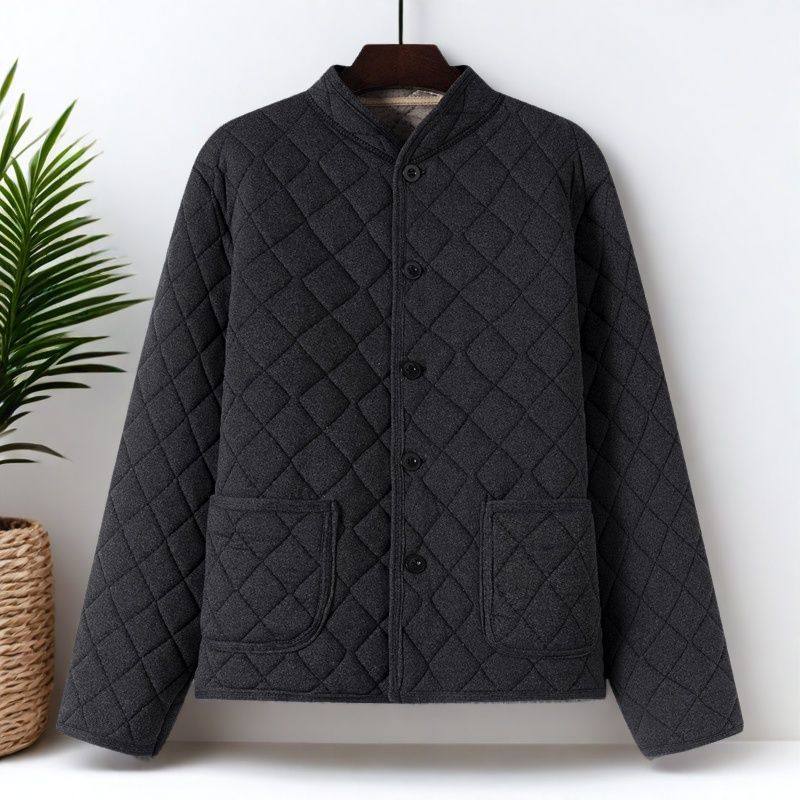 立领中老年老头轻便百搭棉袄