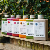 轻断食果蔬汁瓶子PET塑料网红饮料瓶一次性350ml透明鲜榨果汁瓶子