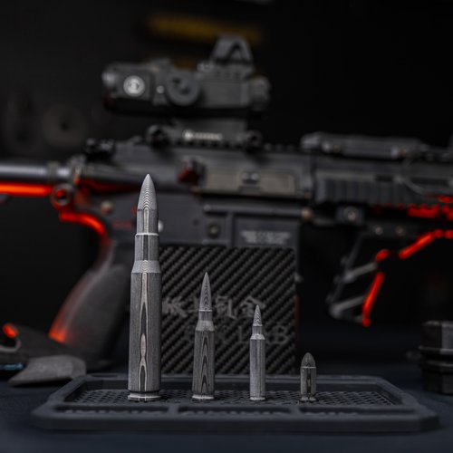 碳纤维干碳等比一体式9毫米5.56/7.62/.50一体式重型子弹吊坠模型