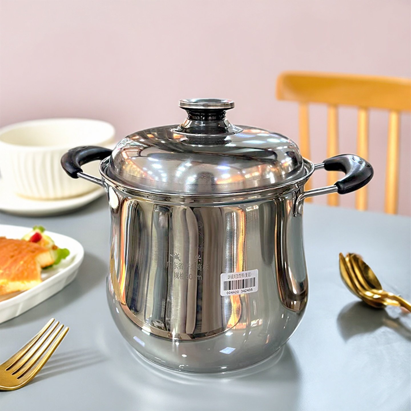 不锈钢加厚复底特高汤锅鼓型燃气灶电磁炉通用煲汤锅