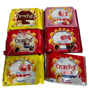 现货包邮 台湾小泡芙牛奶味夹心爆浆儿童解馋小零食休闲食品小吃