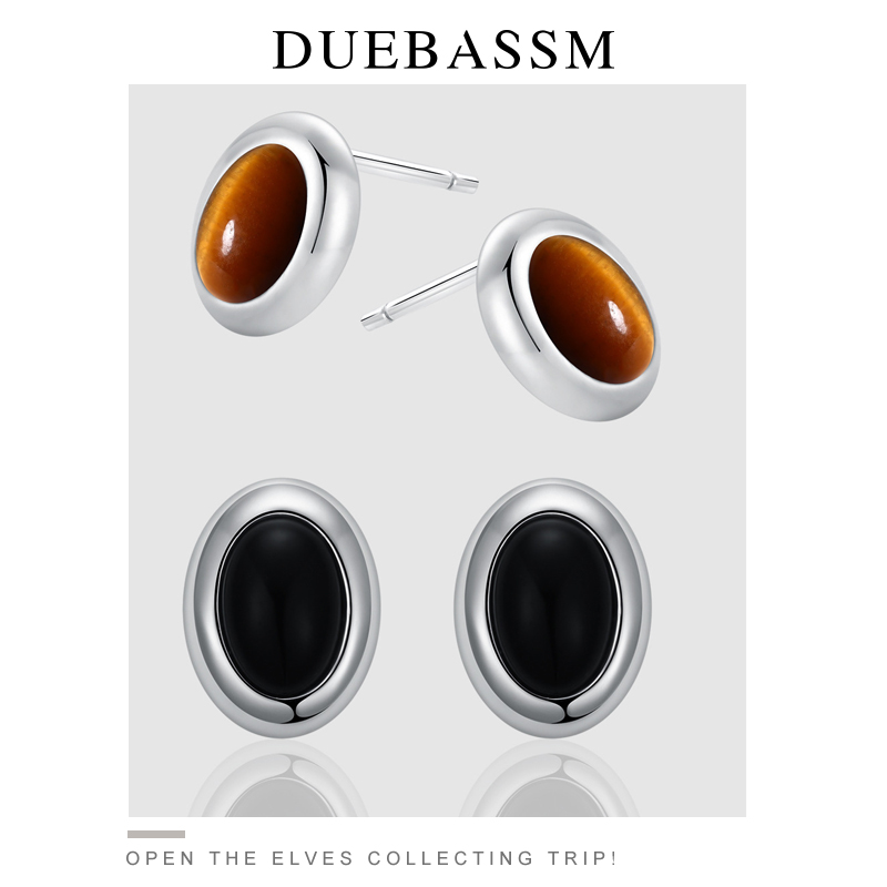 DUEBASSM原创设计黑玛瑙耳钉