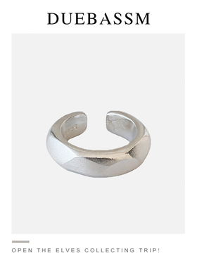 加冕/手工S925纯银耳夹小众高级不规则多面耳扣女学生百搭银耳饰