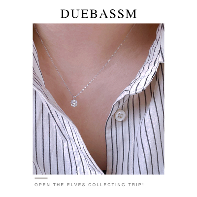 duebassm纯银莫桑石短款女项链
