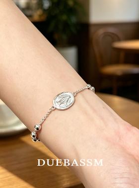 DUEBASSMS925纯银十字架手链