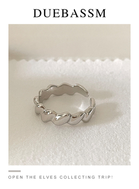 力量/S925纯银戒指几何ins博主风男女款指环波浪素圈小众设计潮牌