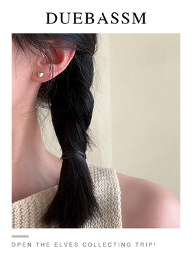 跳跃/爱心纯银S925小巧耳钉简约气质养耳小众精工耳饰气质耳骨钉