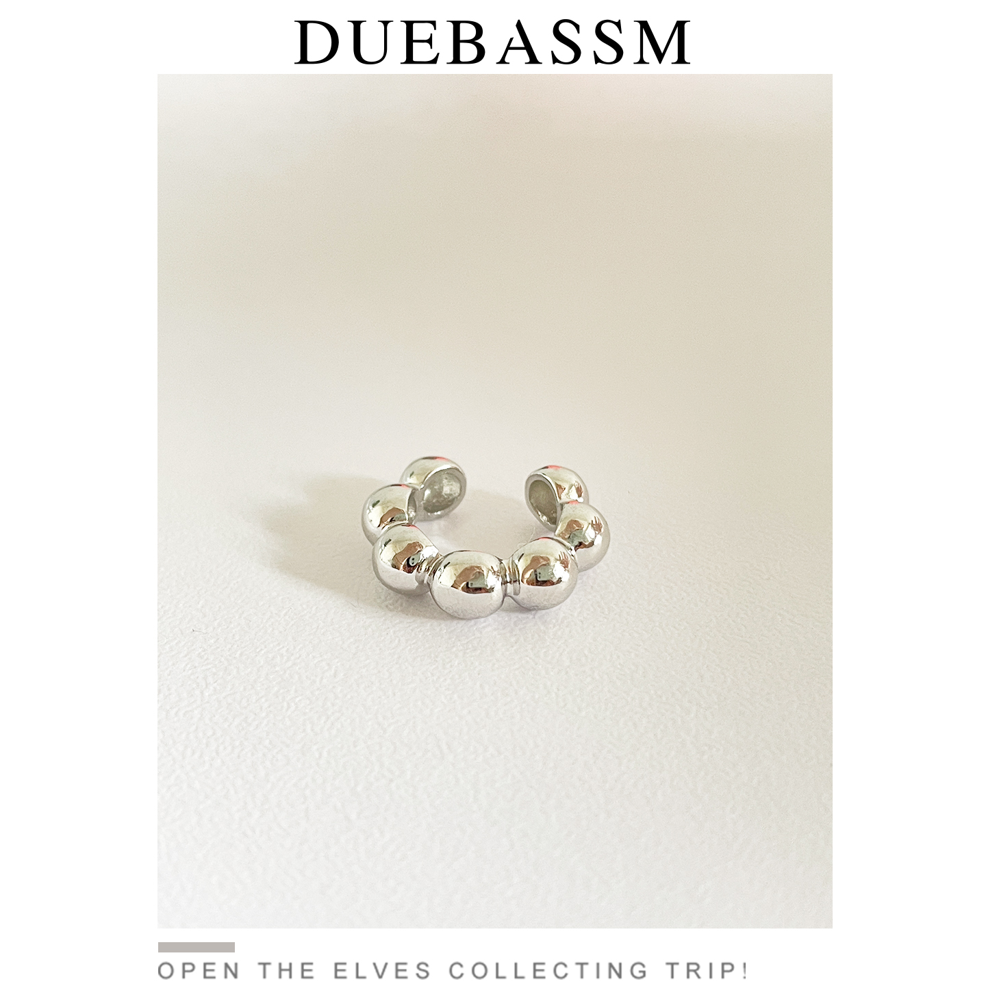 原创设计通体S925纯银豆豆耳夹