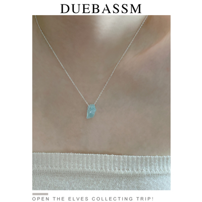 DUEBASSM天然海蓝宝能量石项链