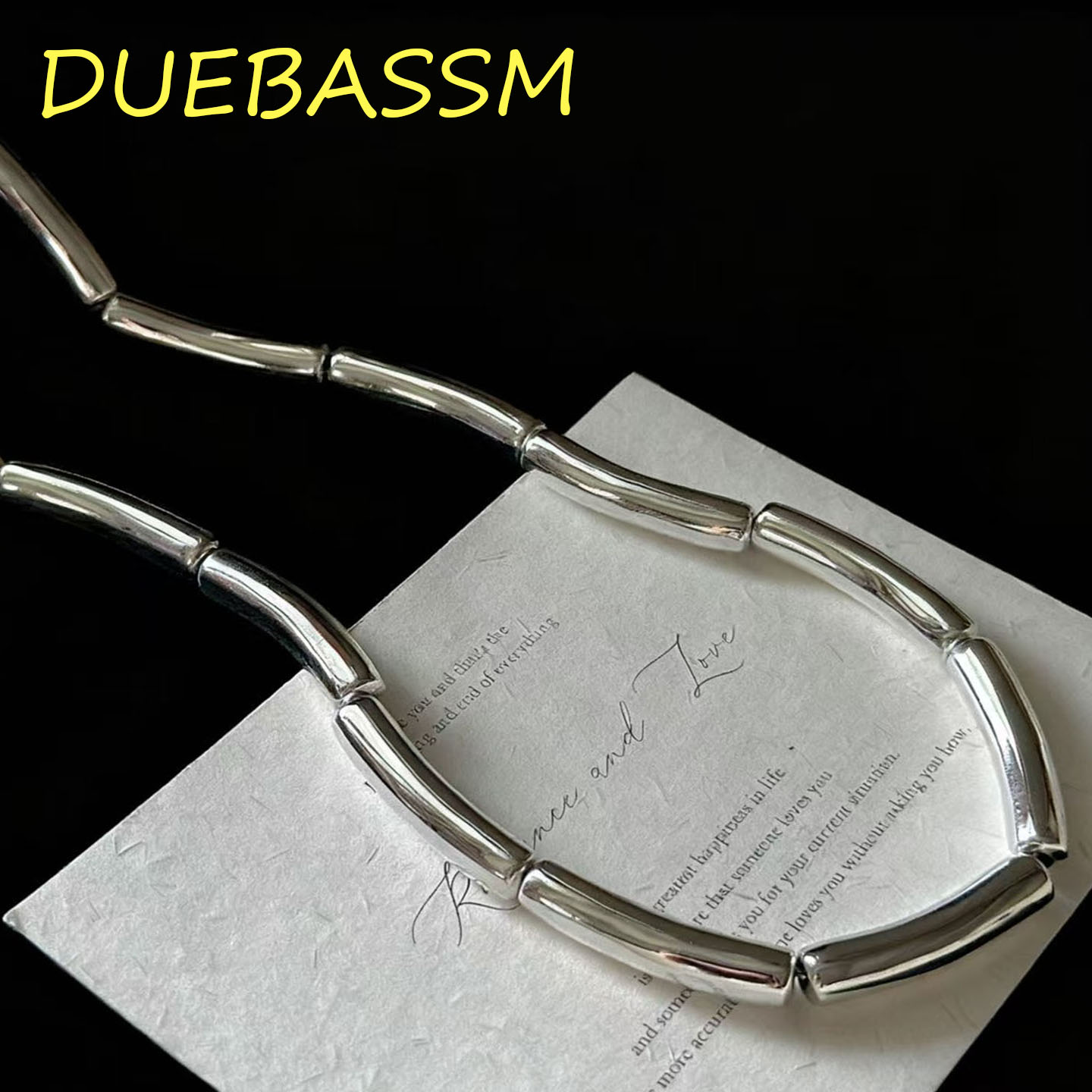 DUEBASSM通体S925纯银几何项链