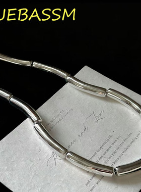 DUEBASSM通体S925纯银几何链条项链男女同款冷淡风朋克中性锁骨链