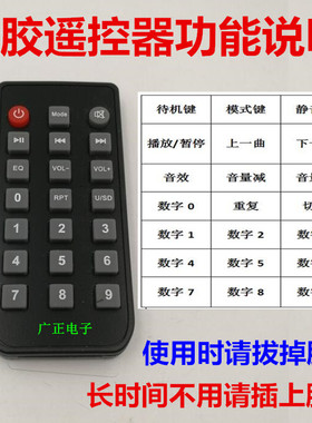 MP3解码板红外遥控器 21键USB/SD/TF读卡器全功能遥控 硅胶按键