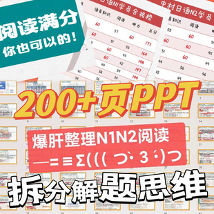 日语能力考N1N2阅读提分技巧读解真题中村老师网课考级满分冲刺备