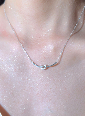 倾城.A Funny Storys925纯银爱心绳结吊坠新夏锁骨链轻奢项链女