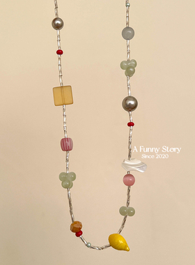 春夏多彩多巴胺串珠项链