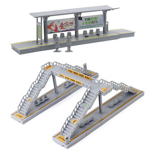 人行天桥模型公交巴士站台玩具