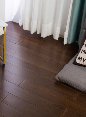 桦木原木纯实木地板厂家直销黑胡桃色灰色地板耐磨环保室内居家用